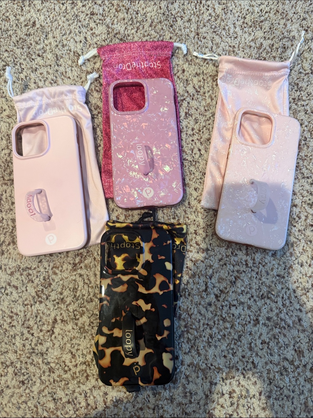 Loopy Case Phone Case Set — Light Pink, Iridescent Pink & Tortoiseshell
